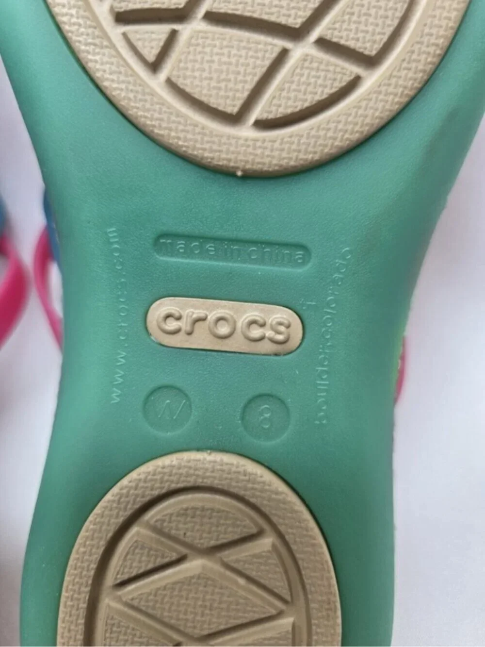 Crocs Rainbow Huarache Sandals Womens Size 8 Strappy Flip Flop Jelly- Beach